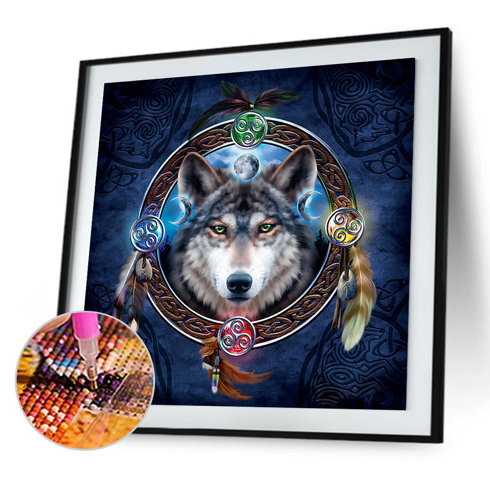 Dream Catcher Wolf - Full Square Drill Diamond Painting 40*40CM