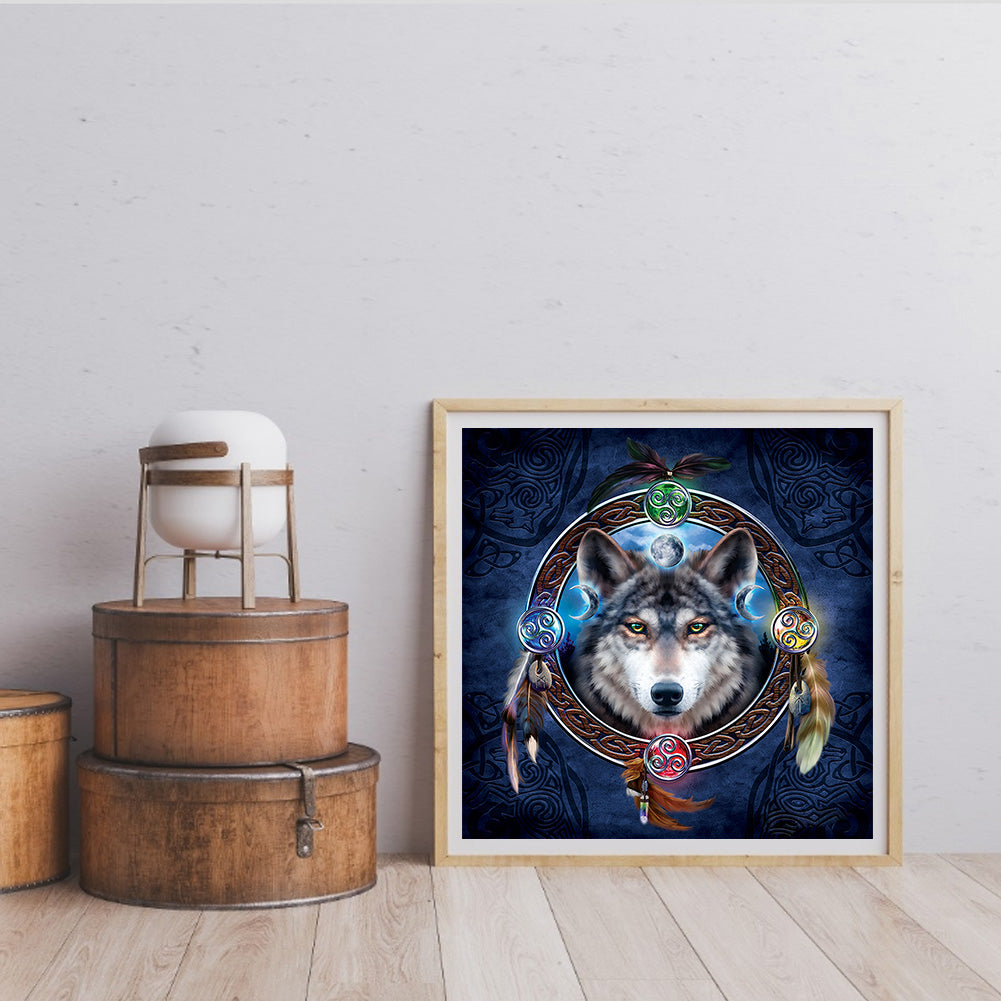 Dream Catcher Wolf - Full Square Drill Diamond Painting 40*40CM