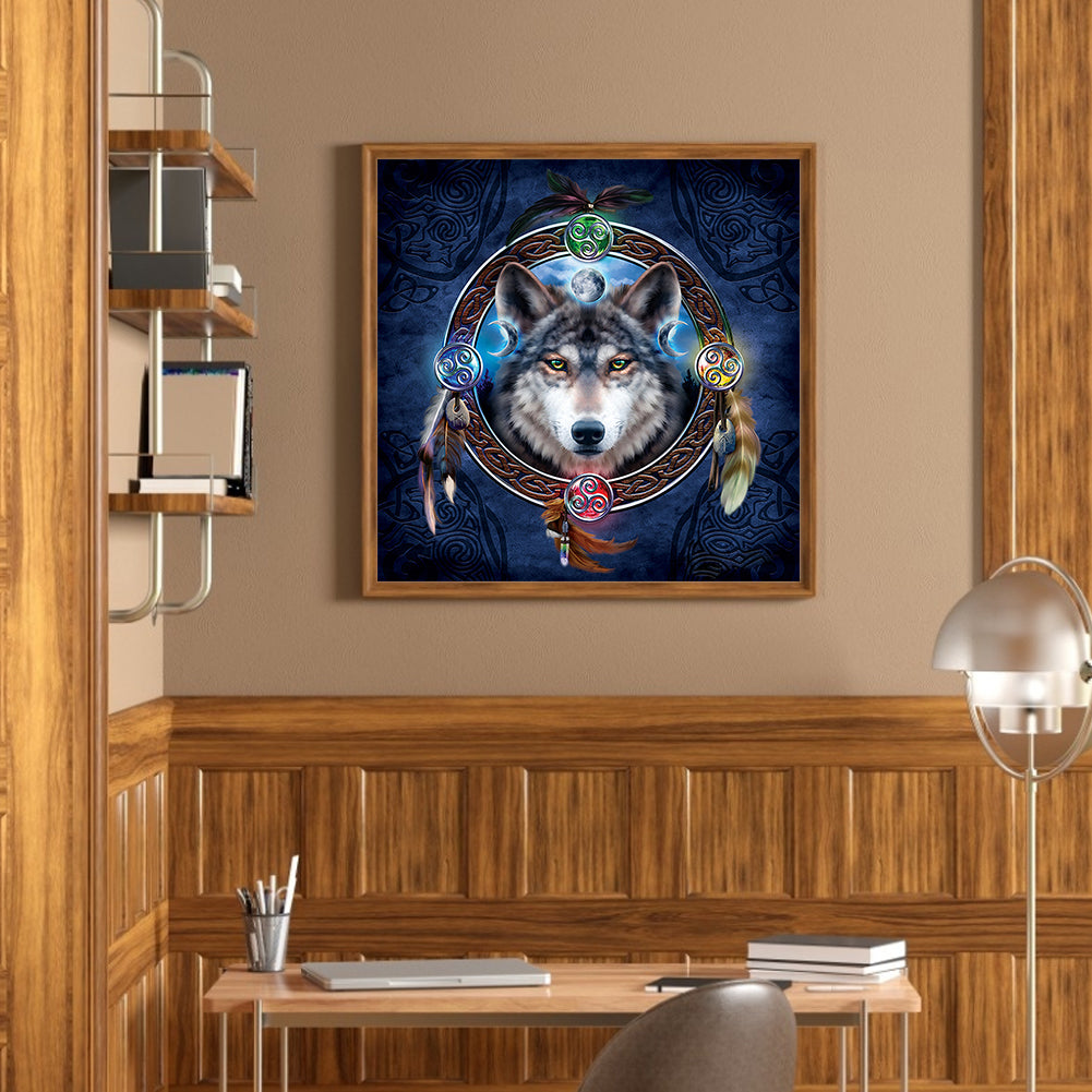 Dream Catcher Wolf - Full Square Drill Diamond Painting 40*40CM