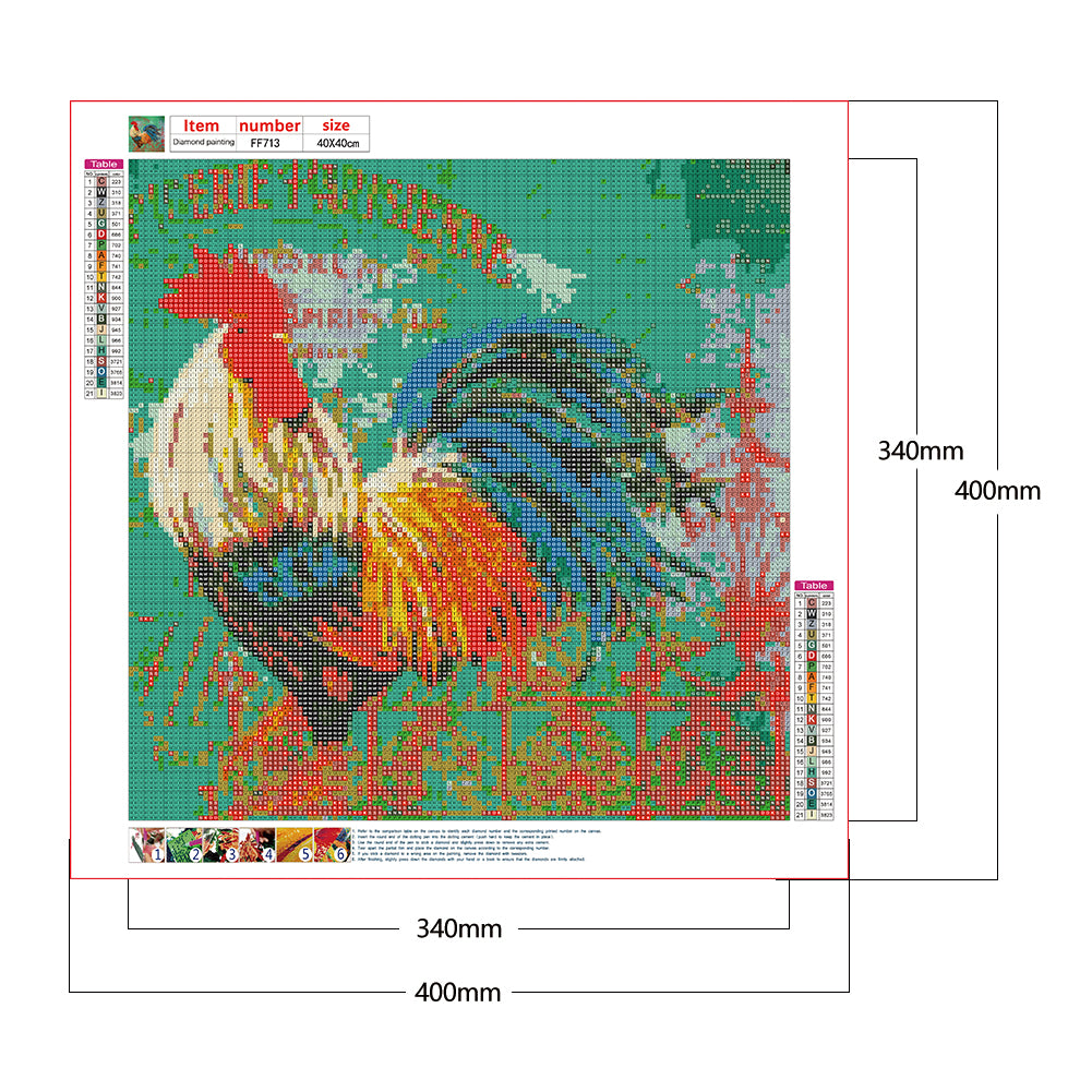 Chicken - Full Square Drill Diamond Painting 40*40CM