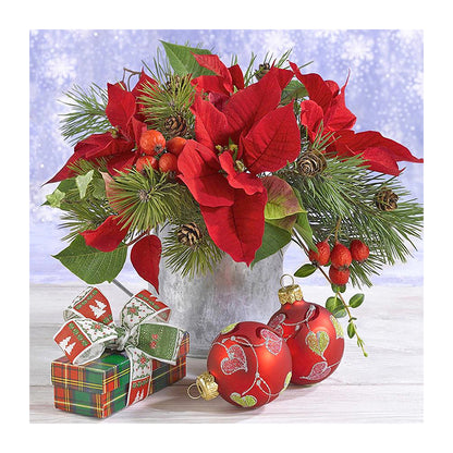 Poinsettia Bouquet - Full Square Drill Diamond Painting 40*40CM