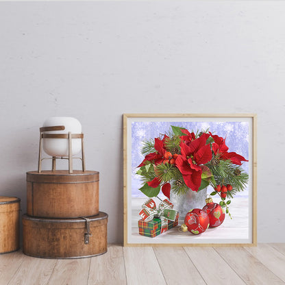 Poinsettia Bouquet - Full Square Drill Diamond Painting 40*40CM