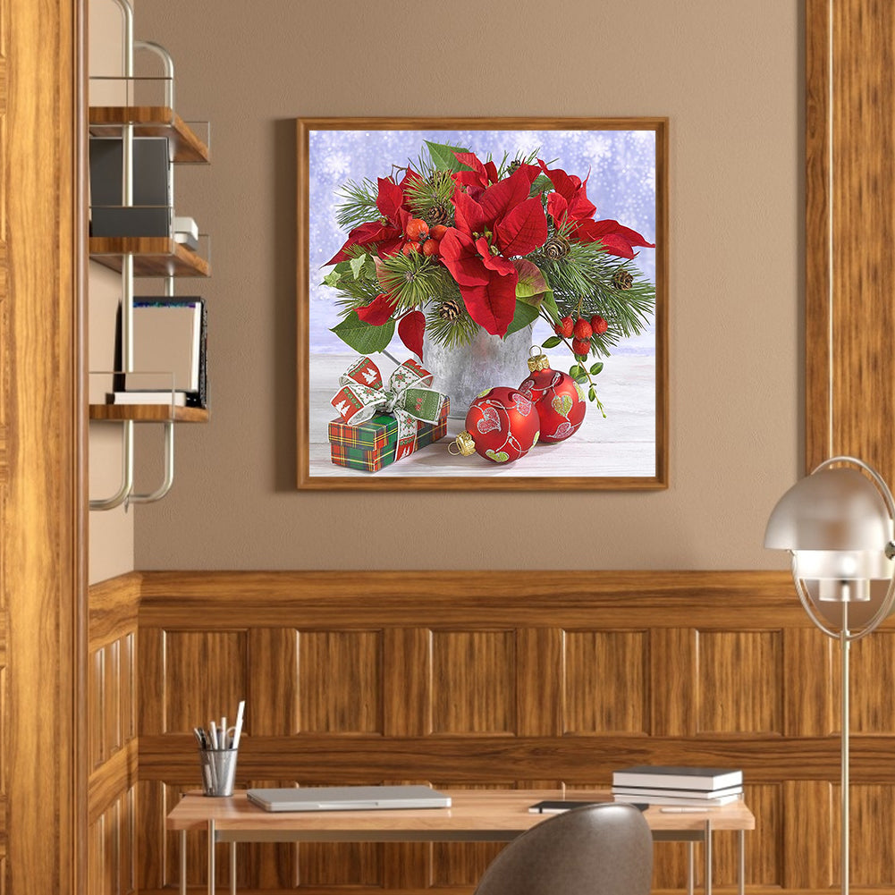 Poinsettia Bouquet - Full Square Drill Diamond Painting 40*40CM