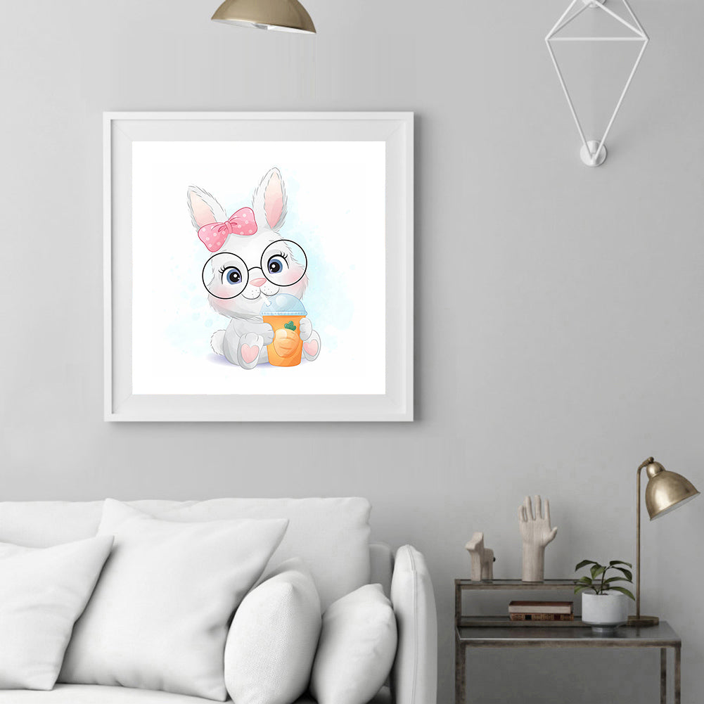 Bunny With Glasses - Full Square Drill Diamond Painting 40*40CM