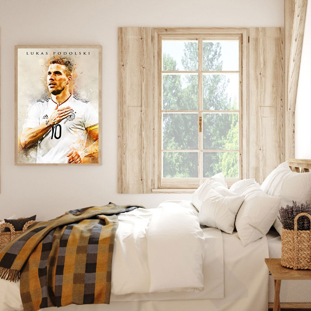 German Footballer Lukas Podolski - Full Round Drill Diamond Painting 30*40CM