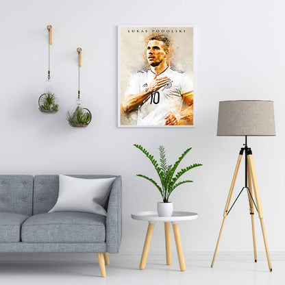 German Footballer Lukas Podolski - Full Round Drill Diamond Painting 30*40CM