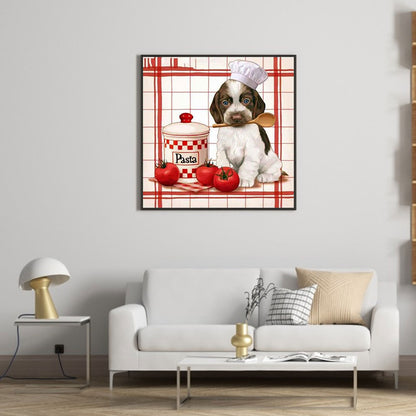 Puppy Cook - Full Round Drill Diamond Painting 40*40CM