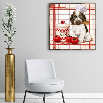 Puppy Cook - Full Round Drill Diamond Painting 40*40CM