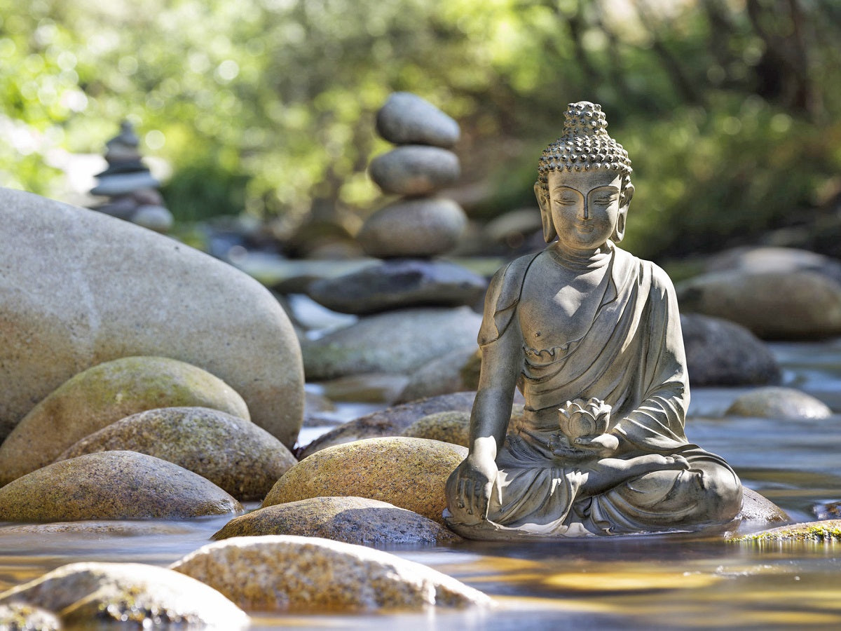 Buddha Statue By The River - Full Round Drill Diamond Painting 40*30CM