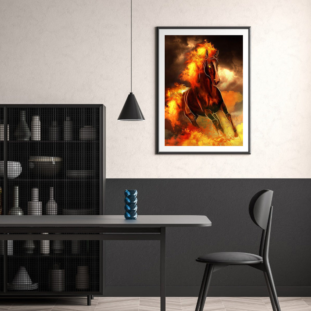 Flame Horse - Full Square Drill Diamond Painting 40*50CM