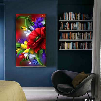 Blooming Poppies - Full Square Drill Diamond Painting 40*70CM