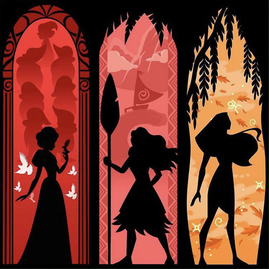 Disney Princess Silhouette - Full Round Drill Diamond Painting 40*40CM