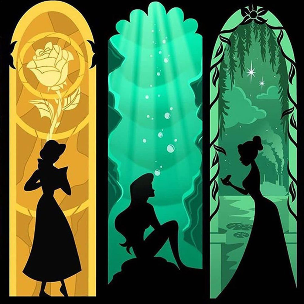 Disney Princess Silhouette - Full Round Drill Diamond Painting 40*40CM