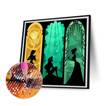 Disney Princess Silhouette - Full Round Drill Diamond Painting 40*40CM