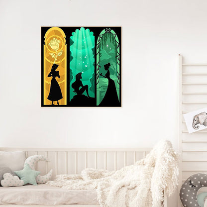 Disney Princess Silhouette - Full Round Drill Diamond Painting 40*40CM