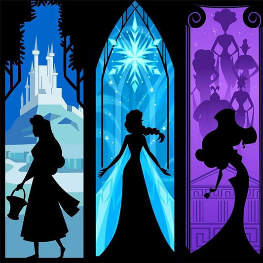 Disney Princess Silhouette - Full Round Drill Diamond Painting 40*40CM