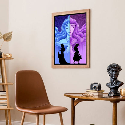 Silhouette Sleeping Beauty Disney - Full Round Drill Diamond Painting 40*50CM