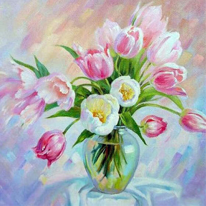 Tulip Oil Painting - Full Square Drill Diamond Painting 30*30CM