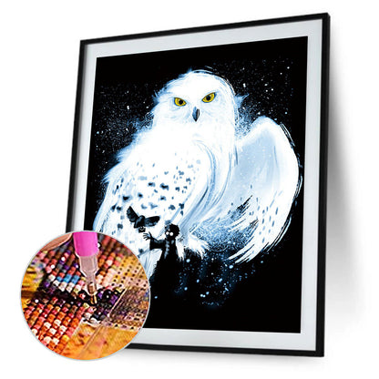 White Owl - Full Round Drill Diamond Painting 30*40CM