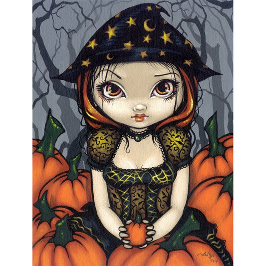 Pumpkin Doll - Full Round Drill Diamond Painting 30*40CM