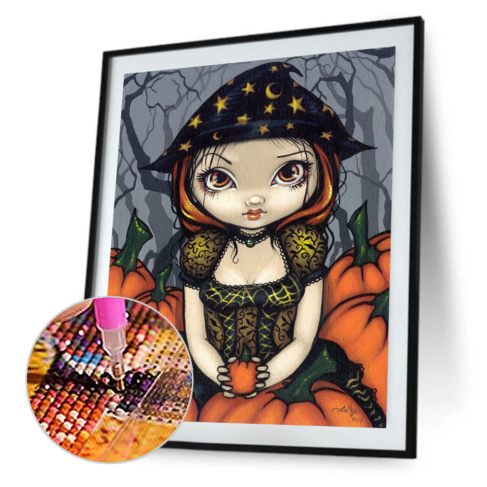 Pumpkin Doll - Full Round Drill Diamond Painting 30*40CM