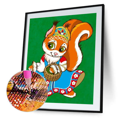 Christmas Fox - Full Round Drill Diamond Painting 30*40CM