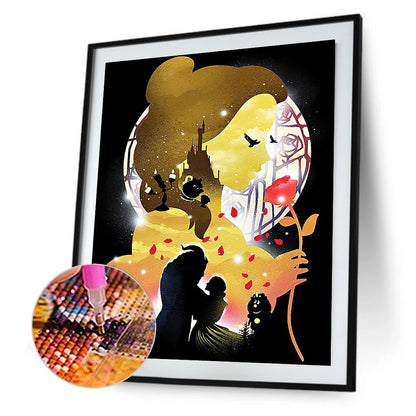 Princess Belle Silhouette - Full Square Drill Diamond Painting 40*50CM