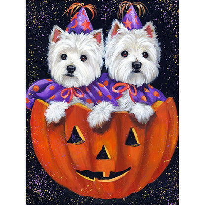 Halloween Dog - Full Round Drill Diamond Painting 30*40CM