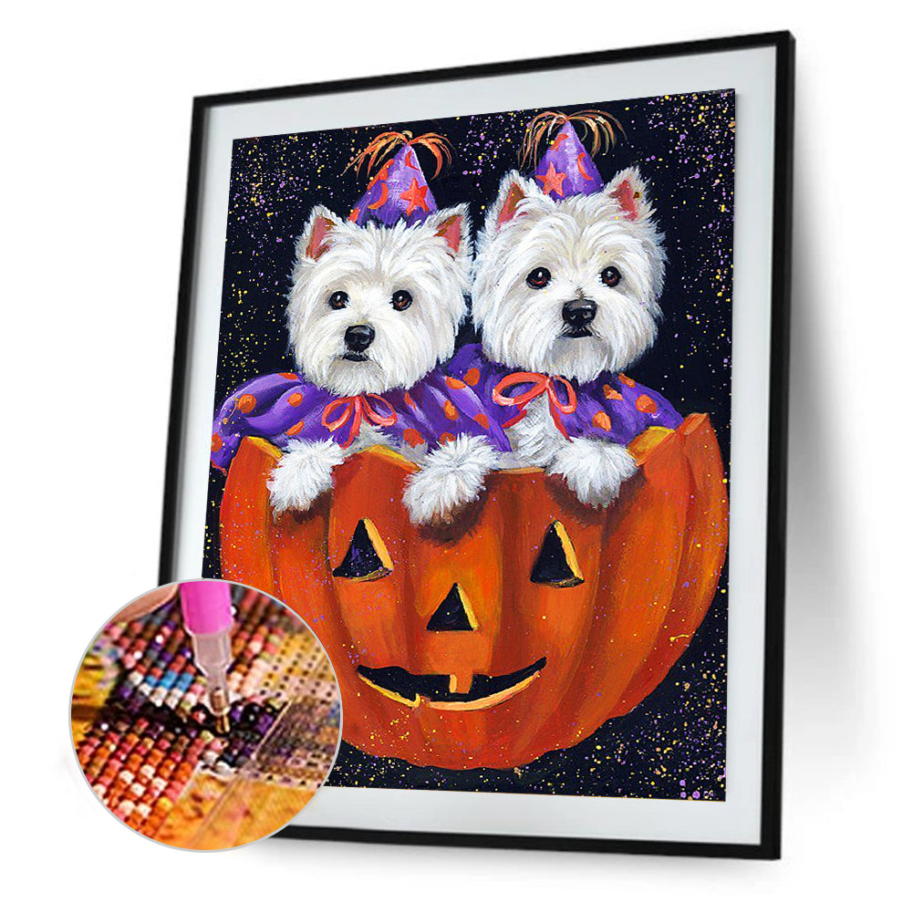 Halloween Dog - Full Round Drill Diamond Painting 30*40CM