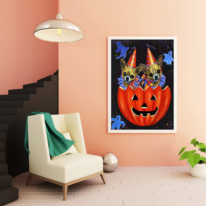 Halloween Dog - Full Round Drill Diamond Painting 30*40CM