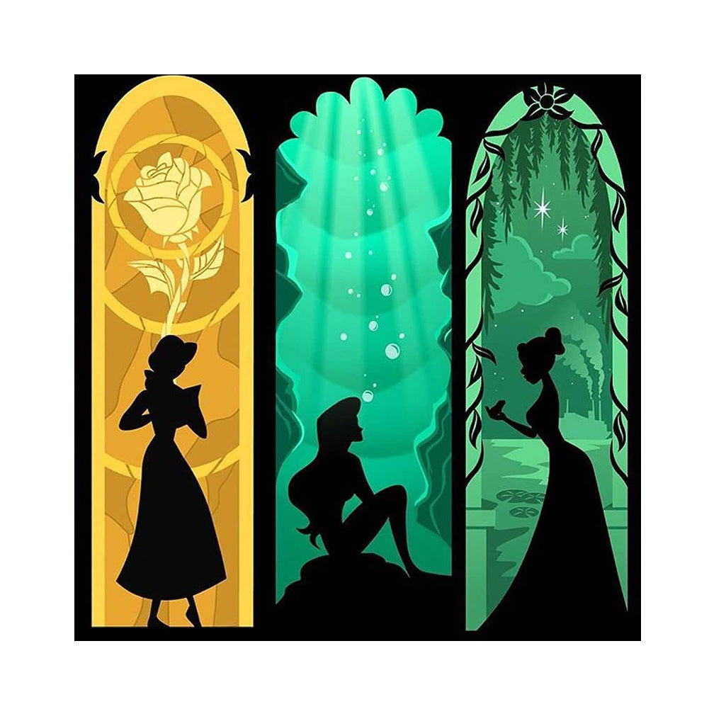 Disney Princess Silhouette - Full Round Drill Diamond Painting 30*30CM