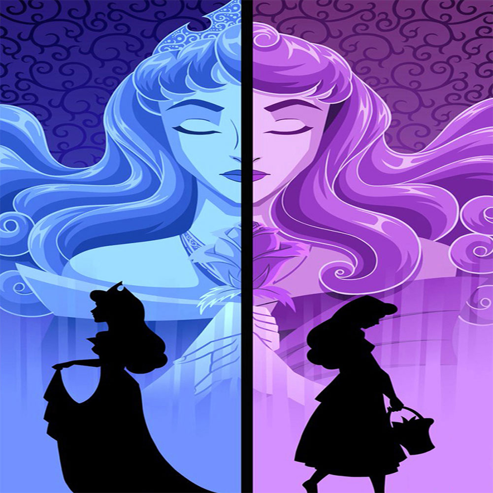 Princess Silhouette - Full Round Drill Diamond Painting 30*40CM