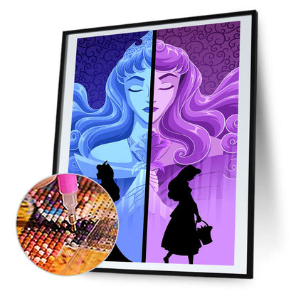 Princess Silhouette - Full Round Drill Diamond Painting 30*40CM