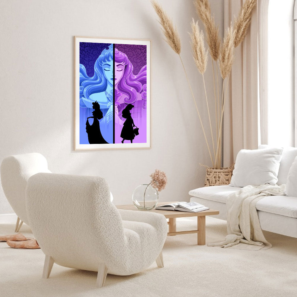 Princess Silhouette - Full Round Drill Diamond Painting 30*40CM