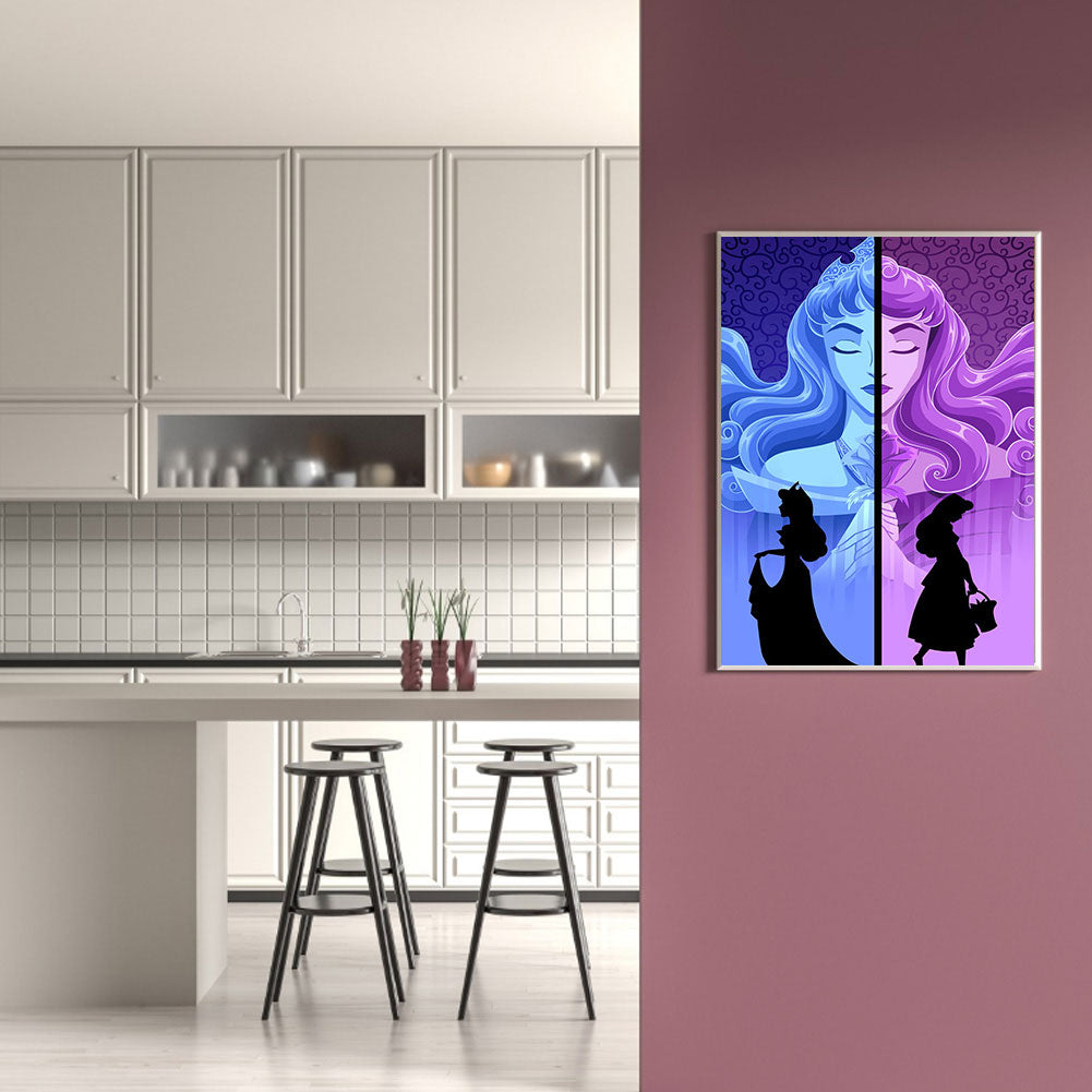 Princess Silhouette - Full Round Drill Diamond Painting 30*40CM