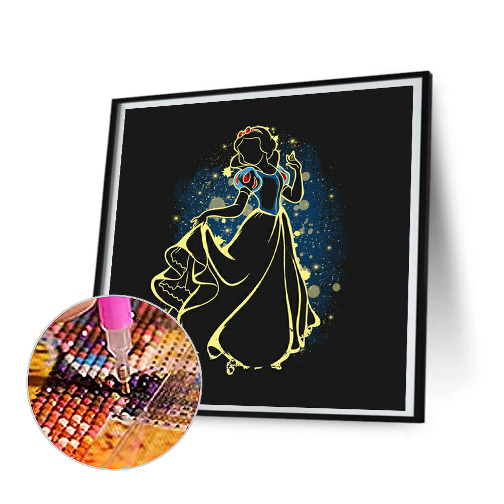 Snow White Silhouette - Full Round Drill Diamond Painting 40*40CM