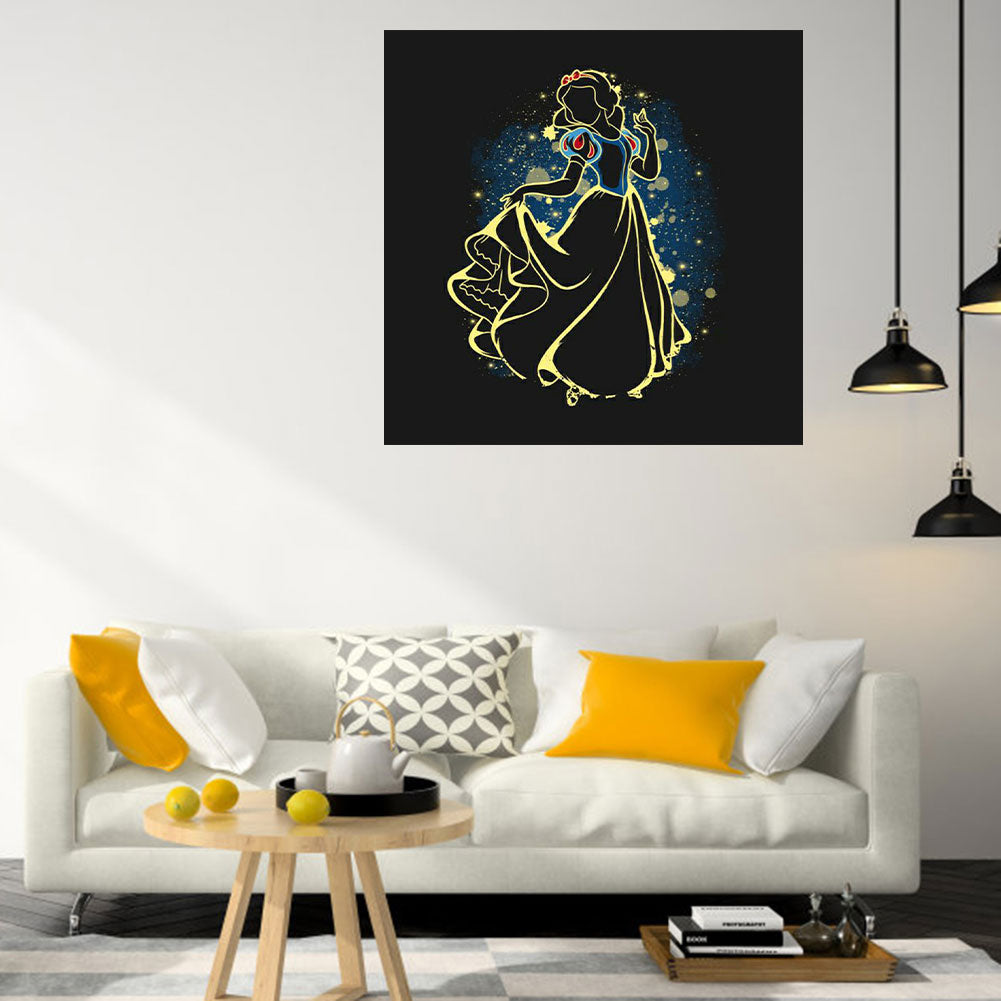 Snow White Silhouette - Full Round Drill Diamond Painting 40*40CM