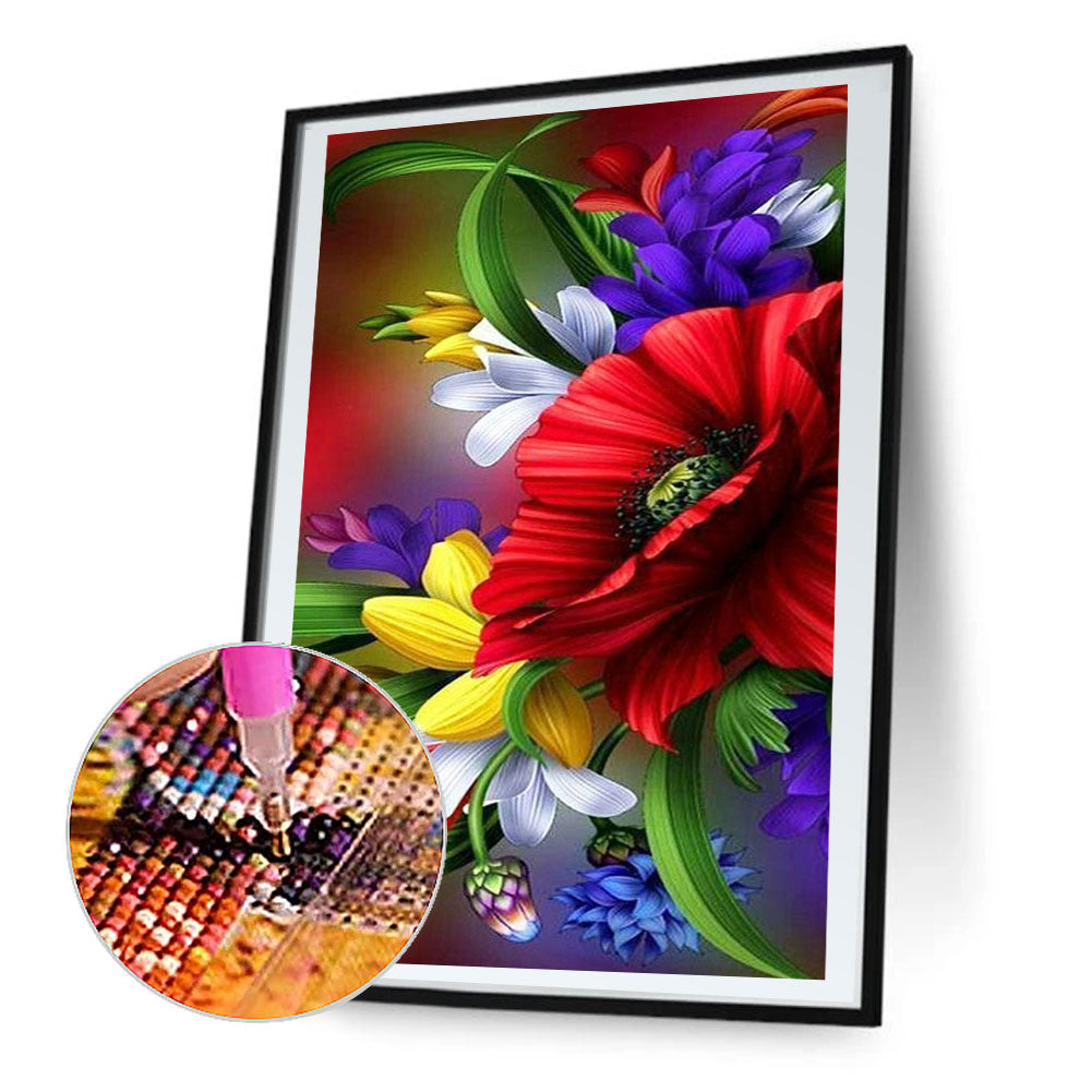 Poppy Blossoms - Full Round Drill Diamond Painting 40*70CM