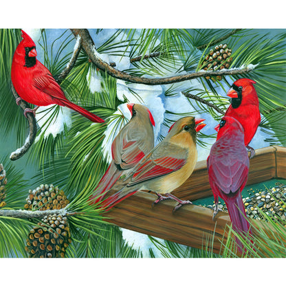 Christmas Cardinal - Full Round Drill Diamond Painting 40*30CM