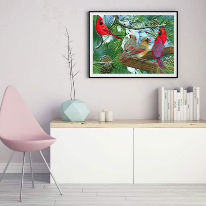 Christmas Cardinal - Full Round Drill Diamond Painting 40*30CM