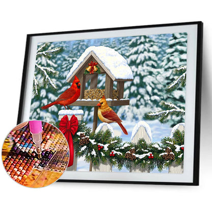 Christmas Cardinal - Full Round Drill Diamond Painting 40*30CM