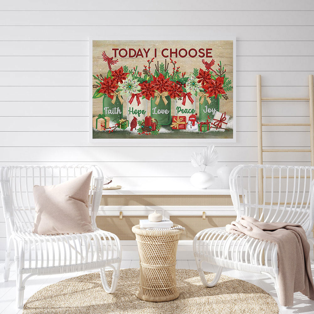 Christmas Atmosphere Poster Painting - Special Shaped Drill Diamond Painting 40*30CM