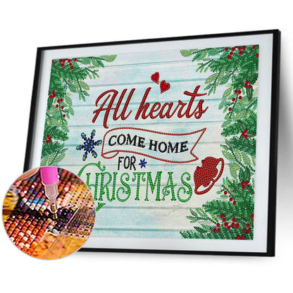 Christmas Atmosphere Poster Painting - Special Shaped Drill Diamond Painting 40*30CM