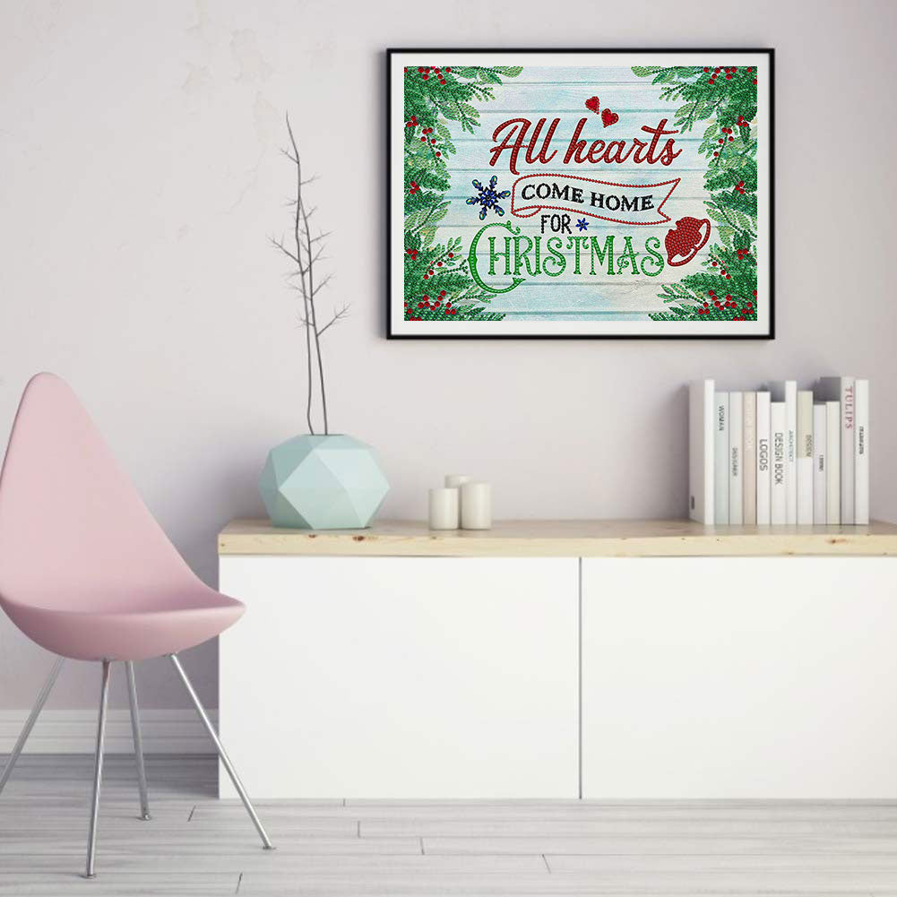 Christmas Atmosphere Poster Painting - Special Shaped Drill Diamond Painting 40*30CM