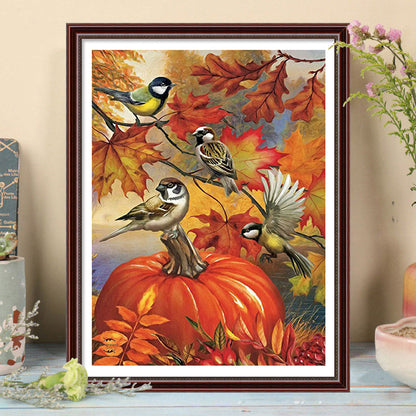 Pumpkin Bird - Full Square Drill Diamond Painting 30*40CM