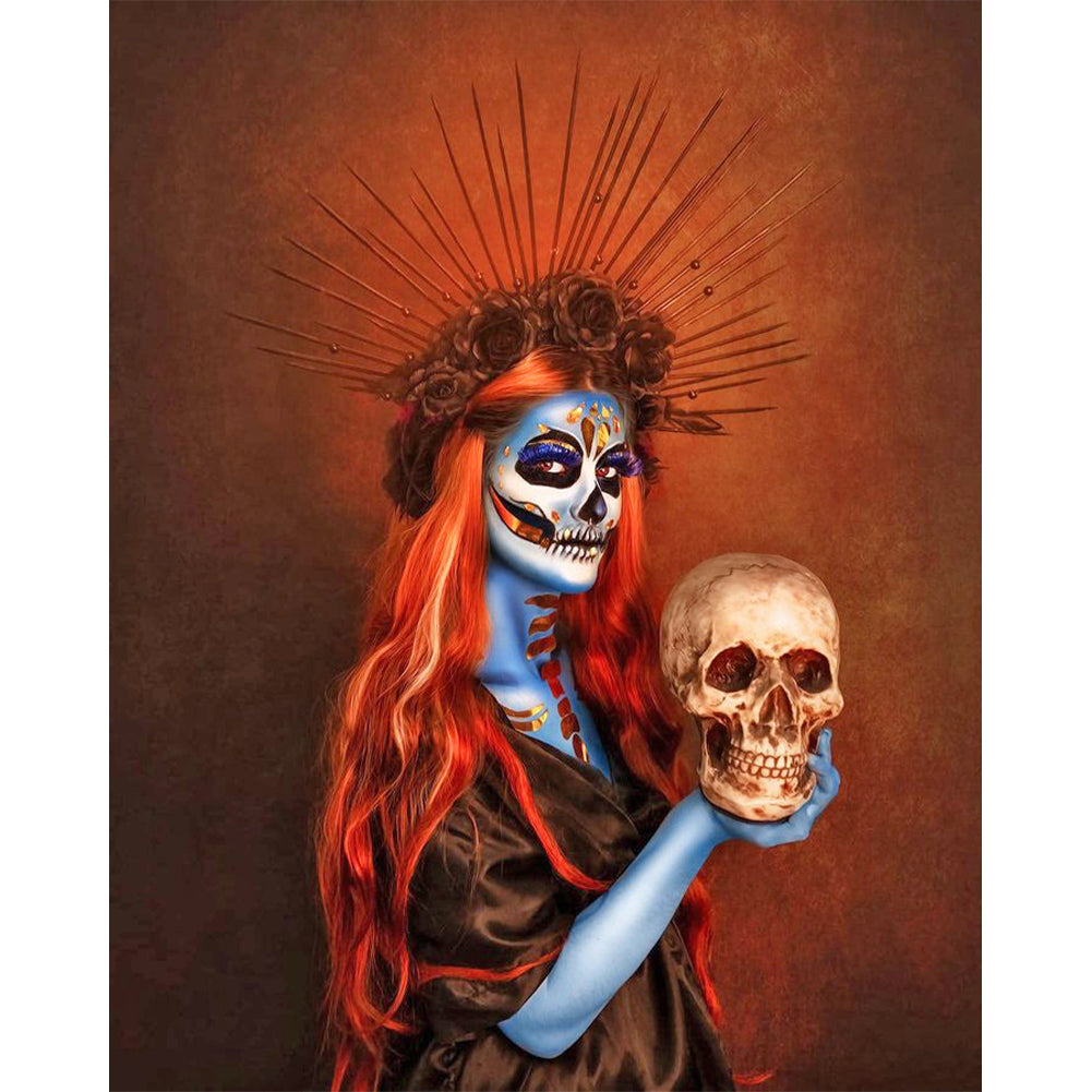 Skeleton Girl - Full Round Drill Diamond Painting 30*40CM