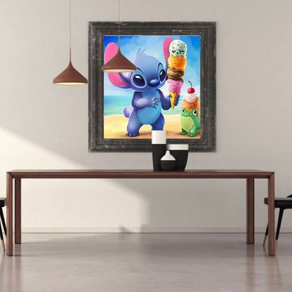 Stitch Eats Ice Cream - Full Round Drill Diamond Painting 30*30CM