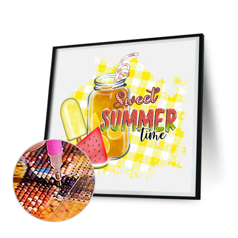 Summer Ice Drink - Full Round Drill Diamond Painting 30*30CM