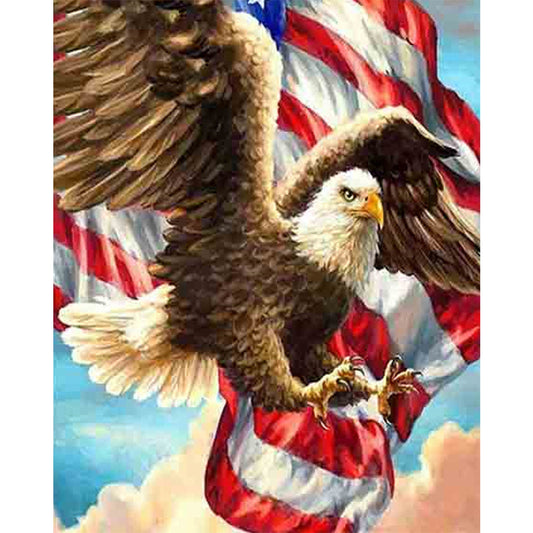 Eagle With Flag 50*60CM(Canvas) Full Square Drill Diamond Painting