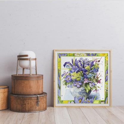 Romantic Purple Flower - Full Square Drill Diamond Painting 40*40CM